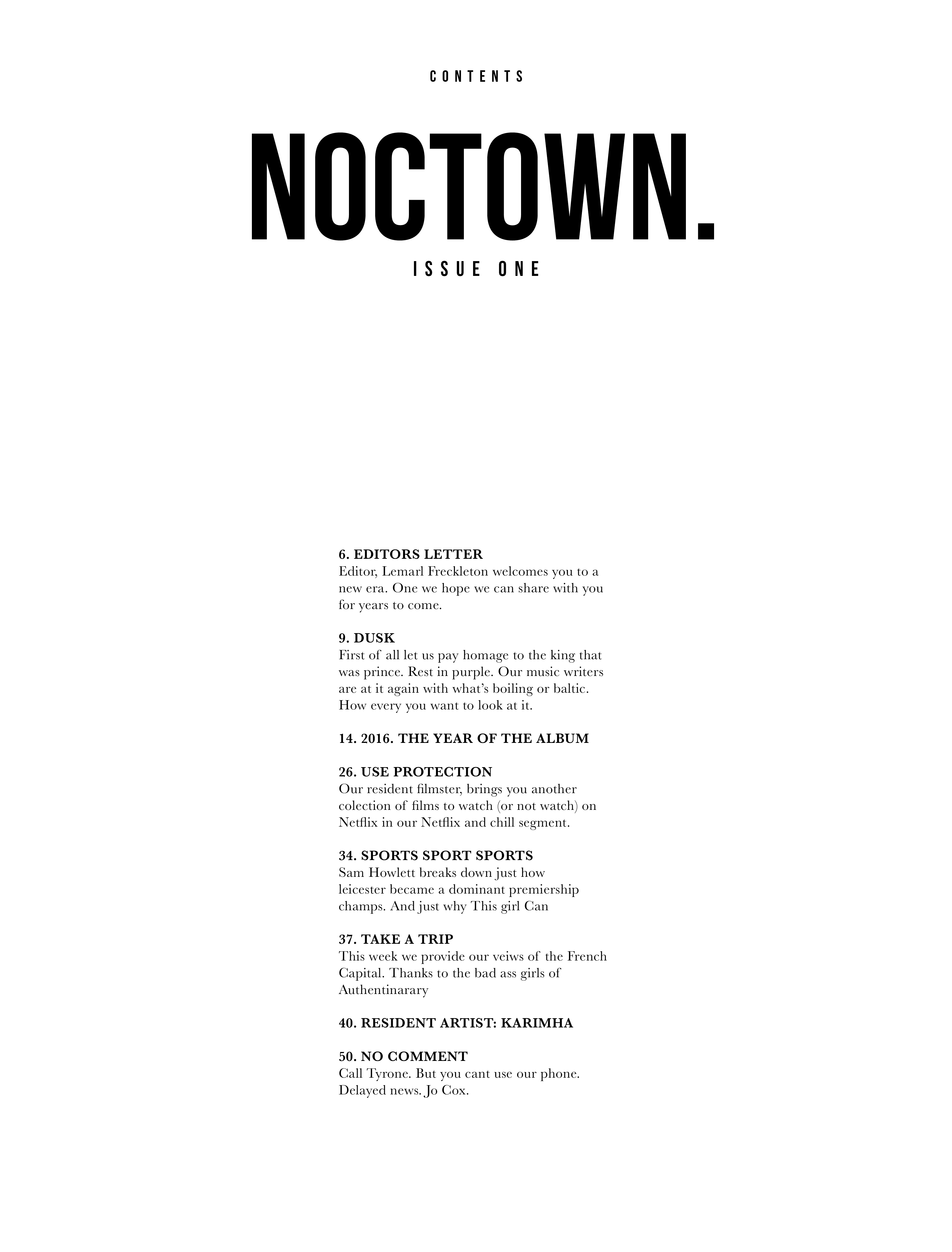 Noctown Mag 001 – NOCTOWN